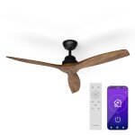 Klarstein ventilateur plafond bois avec t�l�commande - silencieux, 6 vitesses, contr�le intelligent, ...