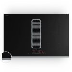 Klarstein verosteel plaque induction avec hotte int�gr�e - 80cm, 4 zones, 7400w, curseur tactile, minuterie, ...