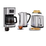 Klarstein verosteel set petit - d�jeuner complet grille - pain 2 fentes 7 niveaux, bouilloire �lectrique ...