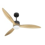 Klassfan - modulo slim - super destratificateur et ventilateur dc 132 cm gris basalte pales bois clair ...