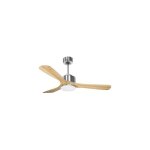 Klassfan - modulo de ventilateur de plafond avec lumire chrome et bois clair idal de 25  40 m kldc3p6sw132 ...