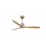 Klassfan - tenerife - super destratificateur et ventilateur dc 132 cm laiton pales bois clair sans lumi�re ...