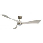 Klassfan - twist, ventilateur d�stratificateur d'air, pales laqu�es blanches 166 cm moteur laiton bross� ...