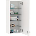 Kleankin - armoire � pharmacie murale verrouillable - 5 niveaux - verre panneaux blanc