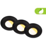Briloner - klira set de 3 spots led encastrables 230v pour salle de bain, interrupteur cts, ra90 haute ... Briloner - klira set de 3 spots led encastrables 230v pour salle de bain, interrupteur cts, ra90 haute ...