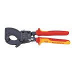 Knipex - 95 36 250 coupe - cbles  cliquet isoles par gaines bi - matire, certifies vde noire laque ...