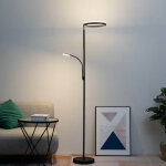 Lampadaire noir double �clairage led - pancho