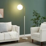 Lampadaire ultra epur� blanc et laiton - molia