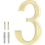 Num�ro de porte 3d - en laiton - 20 cm - pour maisons, colonies, h�tels, appartements, appartements, ...