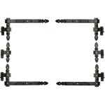 Penture querre 600 x 300 mm avec gond 6 pices charnire d'angle charnire de porte noire enduite de ...