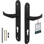 Kotarbau poigne de porte de 90mm gauche droite pour cylindre profil, noir