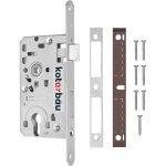 Serrure  larder 72 / 55 mm din droite  cylindre profil et cadre tubulaire avec contre - plaque acier ...