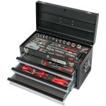 Ks tools - coffre � outils 114pcs 3 tiroirs et plateau - coffret multi outils cl�, tournevis, douilles ...