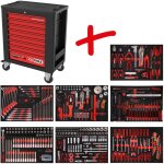 Kstools - composition pour servante d'atelier performanceplus p15 avec 397 outils pour 7 tiroirs