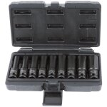 Jeu de 9 douilles à chocs torx® 1 / 2'', e10 - e11 - e12 - e14 - e16 - e18 - e20 - e24 Jeu de 9 douilles à chocs torx® 1 / 2'', e10 - e11 - e12 - e14 - e16 - e18 - e20 - e24