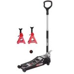 Kstools - lot d'un cric extra - bas acier ultimate 2 t + chandelles 2 t