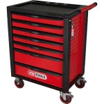Kstools - racingline servante d'atelier noir / rouge avec 7 tiroirs