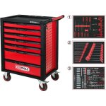 Kstools - racingline servante d'atelier noir / rouge avec 7 tiroirs et 215 outils d'excellente qualit ...