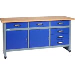 Kupper - kpper tabli modle 12177, l. 170 cm, 2 portes, 6 tiroirs, bleu outremer