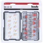 Kwb - 757295 jeu de fraises pour d�fonceuse carbure de tungst�ne diam�tre de tige 8 mm 12 pi�ces y707212 ...
