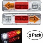 Kzq - 2 x feux arri�re remorque 19 led 12v caravane voiture feuilles arri�re arr�ter freinage inverse ...