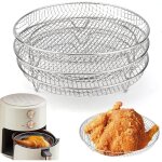 Kzq - 3 pices grilles pour friteuse, panier en acier inoxydable pour friteuse grilles de dshydratation ...