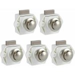 Kzq - lot de 5 boutons poussoirs loquets sans cl� - serrures de porte meuble fermeture pour rv, caravane, ...