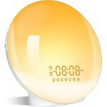 Kzq - eveil lumi�re led radio r�veil matin lumineux lampe de chevet 20 niveaux de luminosit� simulateur ...