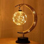 Kzq - la lampe lunaire enchant�e - lampe de lune suspendue lumi�re de nuit avec support, lampe lunaire ...