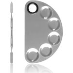 Kzq - palette de maquillage, palette de m�lange d'artiste cosm�tique � 5 puits en acier inoxydable de ...