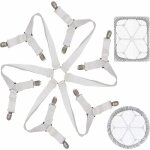 Kzq - tendeur drap housse lit drap rglable attache drap housse lastique 3 voies 6 cts feuilles de ...