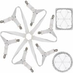 Kzq - tendeur drap housse lit drap rglable attache drap housse lastique 3 voies 6 cts feuilles de ...