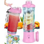 Kzq - tragbarer smoothie - mixer, 600 ml, mit 6 klingen, 4000 mah, mini - mixer kann 25 tassen saft auspressen ...