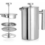 1 litre (8 tasses), cafetière à piston en acier inoxydable 304 à double paroi lsolée, cafetiere piston ... 1 litre (8 tasses), cafetière à piston en acier inoxydable 304 à double paroi lsolée, cafetiere piston ...