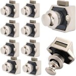 10 pcs bouton poussoir loquet - sans cl serrure de meuble fermoir bouton de porte de placard - pour ...
