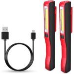 2 pices lampe de travail rechargeable baladeuse led mecanicien, cob torche lampe mecanicien, lampe atelier ...