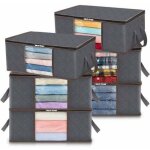 Lot de 6 sac de rangement vetement 35l, bo�te de rangement sous lit pliable, housse rangement couette ...