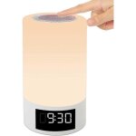 Lampe de chevet tactile enceinte lumineuse multicolore rechargeable veilleuse led lampe de table bluetooth ...