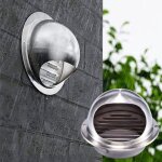Sortie d'air murale ronde en inox avec filtre à mailles, grille à lamelles à 45° grille de ventilation ... Sortie d'air murale ronde en inox avec filtre à mailles, grille à lamelles à 45° grille de ventilation ...