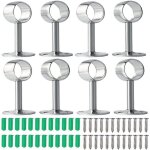 Support de tringle a rideau 8pcs support tringle penderie support barre penderie support de tige de bride ...