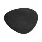 Nappe ovale en cuir noir grain lacor 45 x 35 cm]