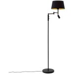 Ladas - lampadaire avec lampe de lecture - 1 lumire - h 154 cm - noir et or - rtro, classique / antique ...