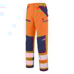 Pantalon spanner hivi orange fluo / bleu marine t3