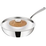 Lagostina - poêle wok inox 26cm avec couvercle 011204042026 Lagostina - poêle wok inox 26cm avec couvercle 011204042026