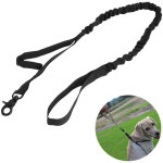 Laisse �lastique d'entra�nement pour chien en nylon robuste, id�ale pour randonn�e et camping - noir