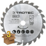 Lames bois pour scie circulaire � 150 mm (24 dents) 3 pces - trotec