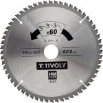 Tivoly - lame de scie circulaire ? Ø210mm ? 60 dents en carbure ? pour scie portative ? pour découpe ... Tivoly - lame de scie circulaire ? Ø210mm ? 60 dents en carbure ? pour scie portative ? pour découpe ...