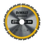Lame de scie circulaire stationnaire �216mm 24 dents dewalt dt1952 - qz