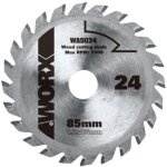 Lame tct 85 mm diam�tre 24 dents pour scie circulaire worx coupe bois