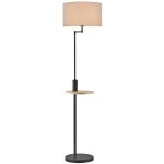 Lampadaire noir claas avec articulation, tagre et connexion usb pour recharger smartphones et tablettes, ...